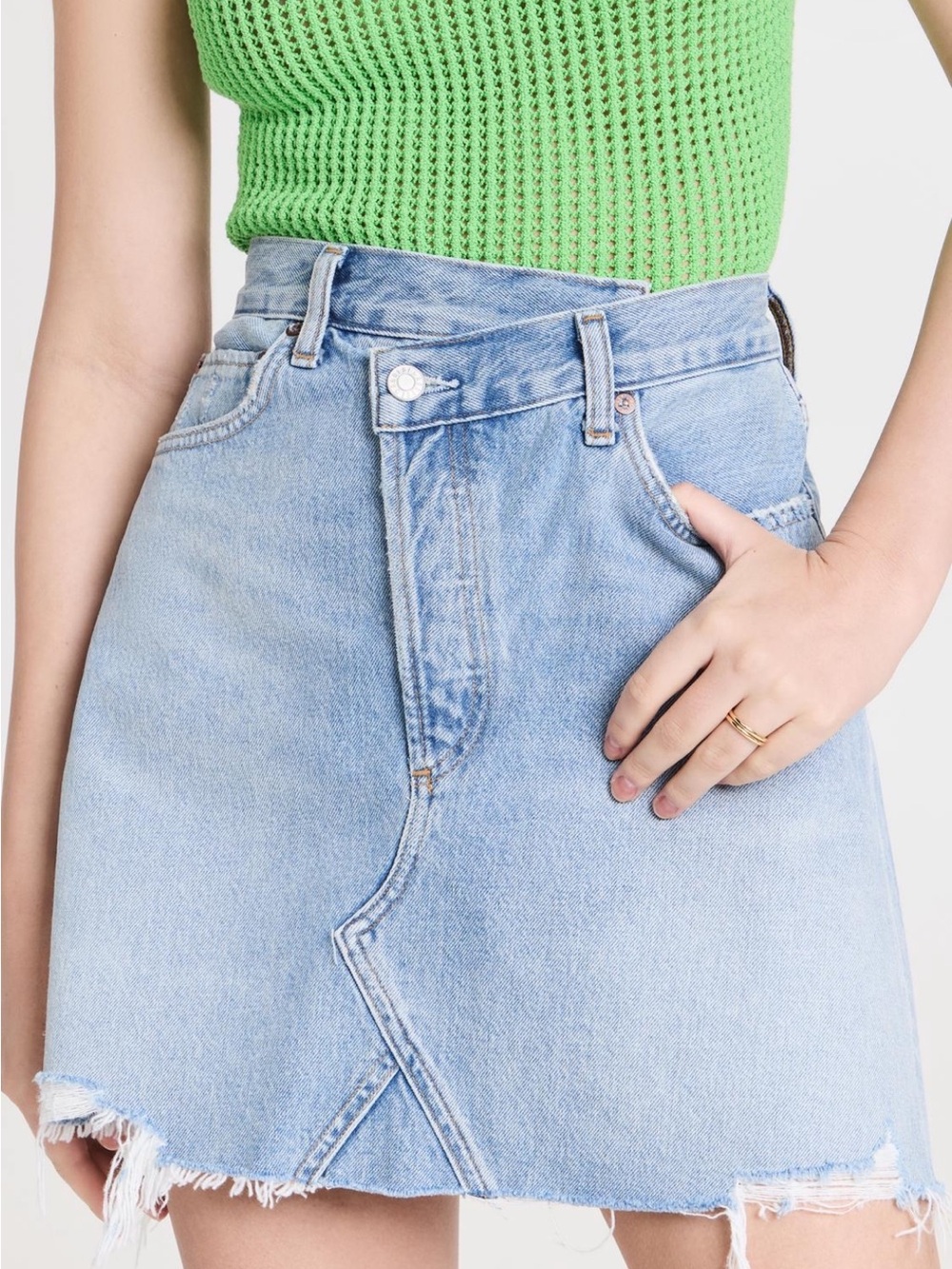 Abercrombie & Fitch Light Blue Denim Mini Skirt, size 14